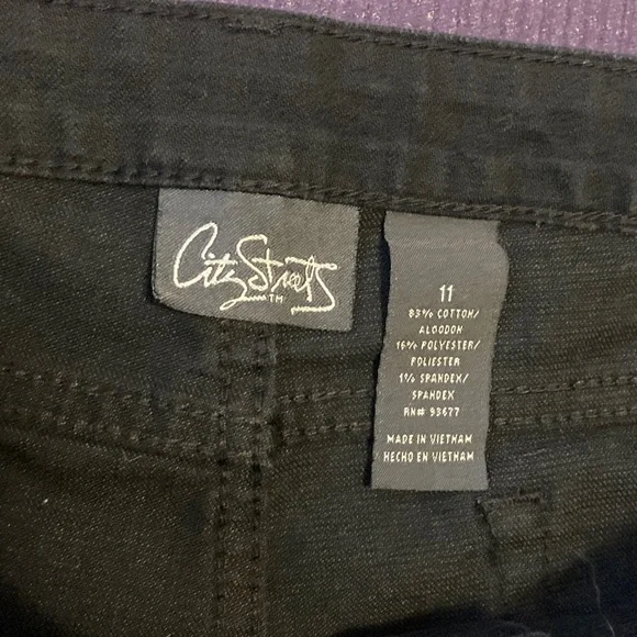 City Streets Black Studded Jean Shorts - Picture 2 of 6